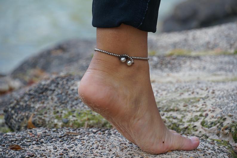 Fancy Dual Band Boho Silver Anklet - Bela Fils BoutiqueOther AccessoriesBela Fils Boutique